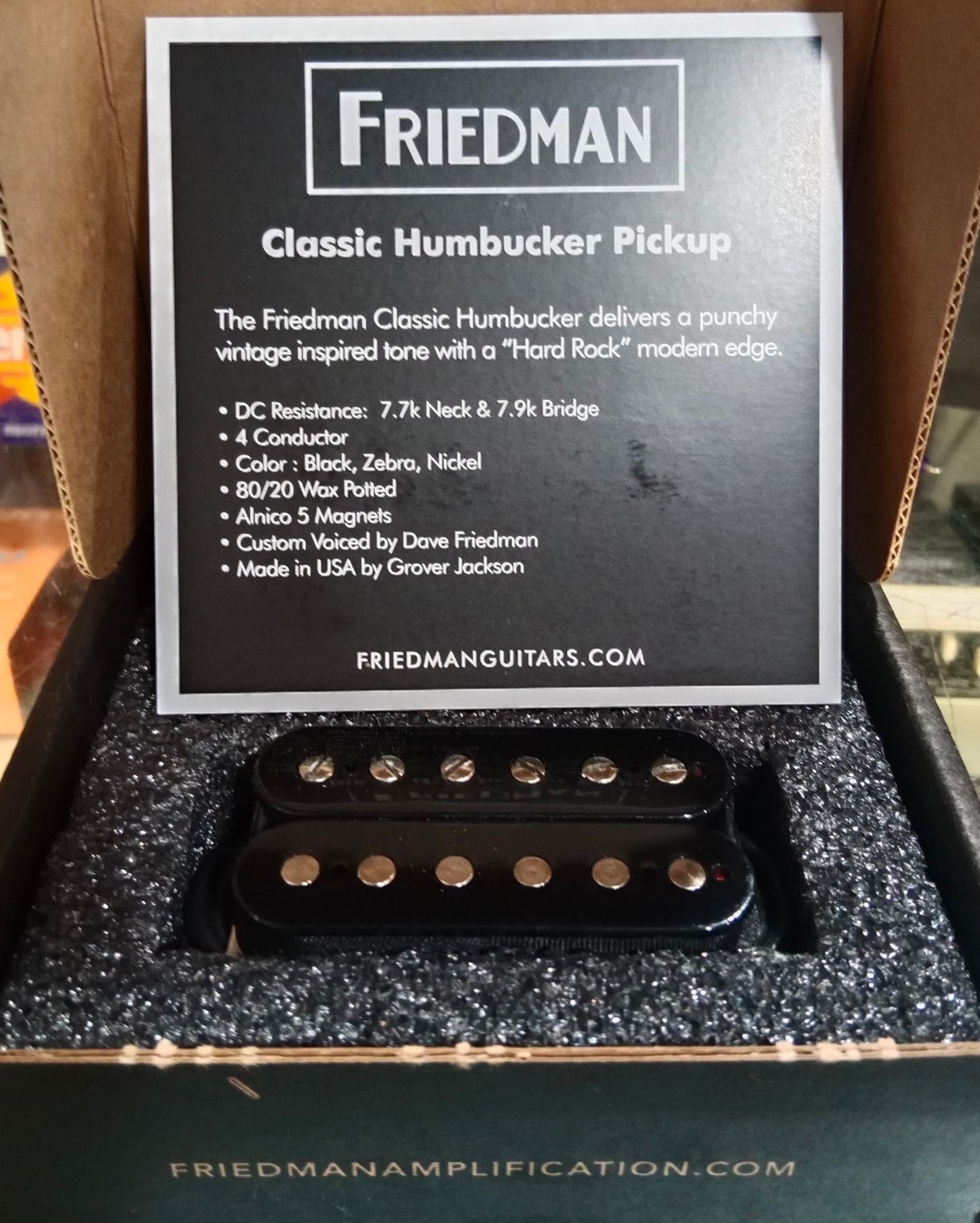 Friedman U.S.A. Classic Humbucker Neck position -black